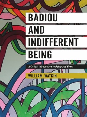 cover image of Badiou and Indifferent Being